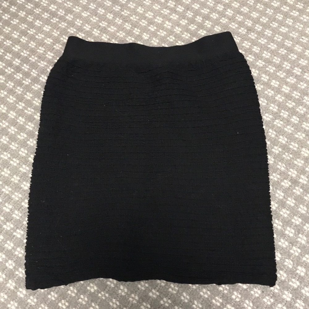 tanco black smocked pencil skirt